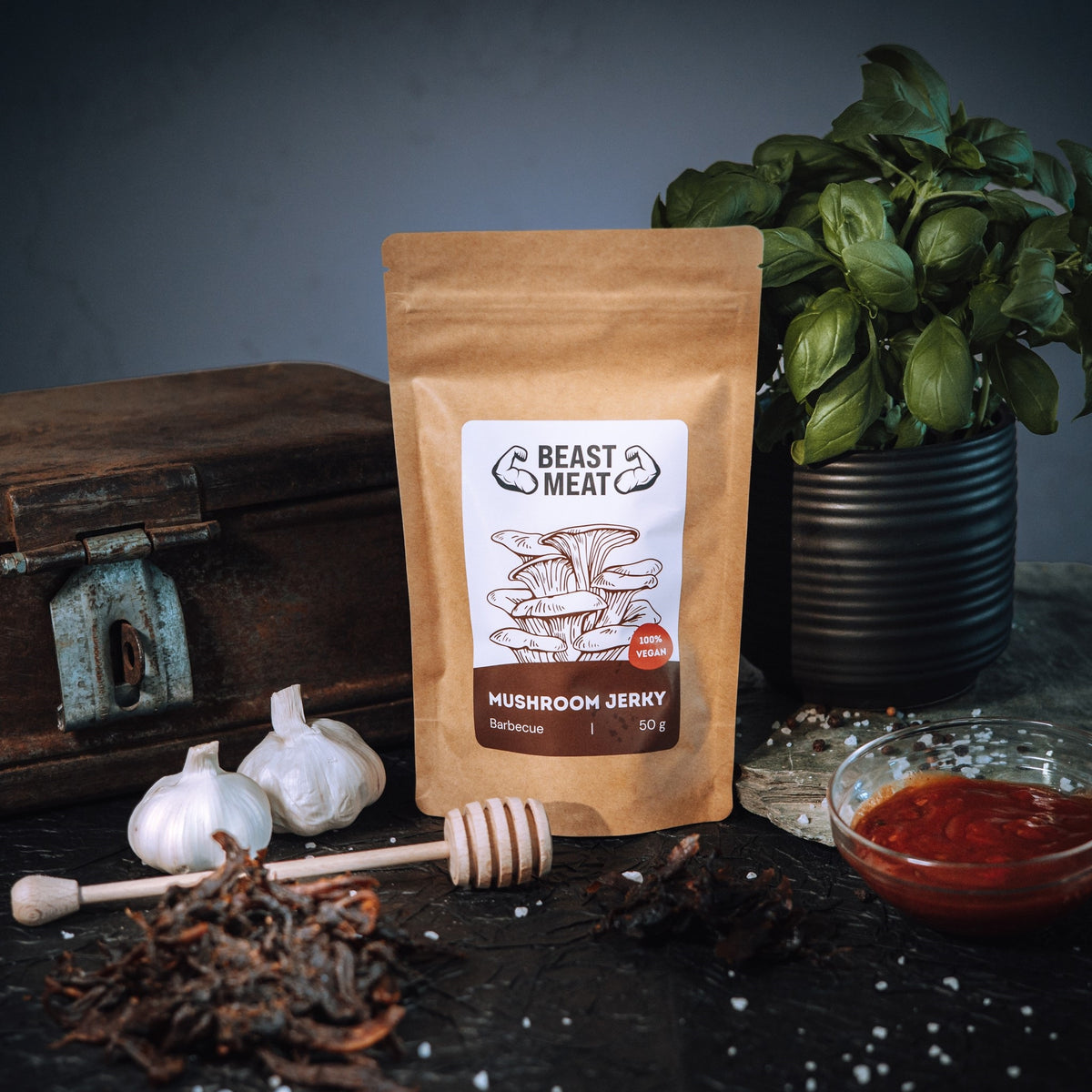 Houbové jerky - Hlíva Barbecue 50g