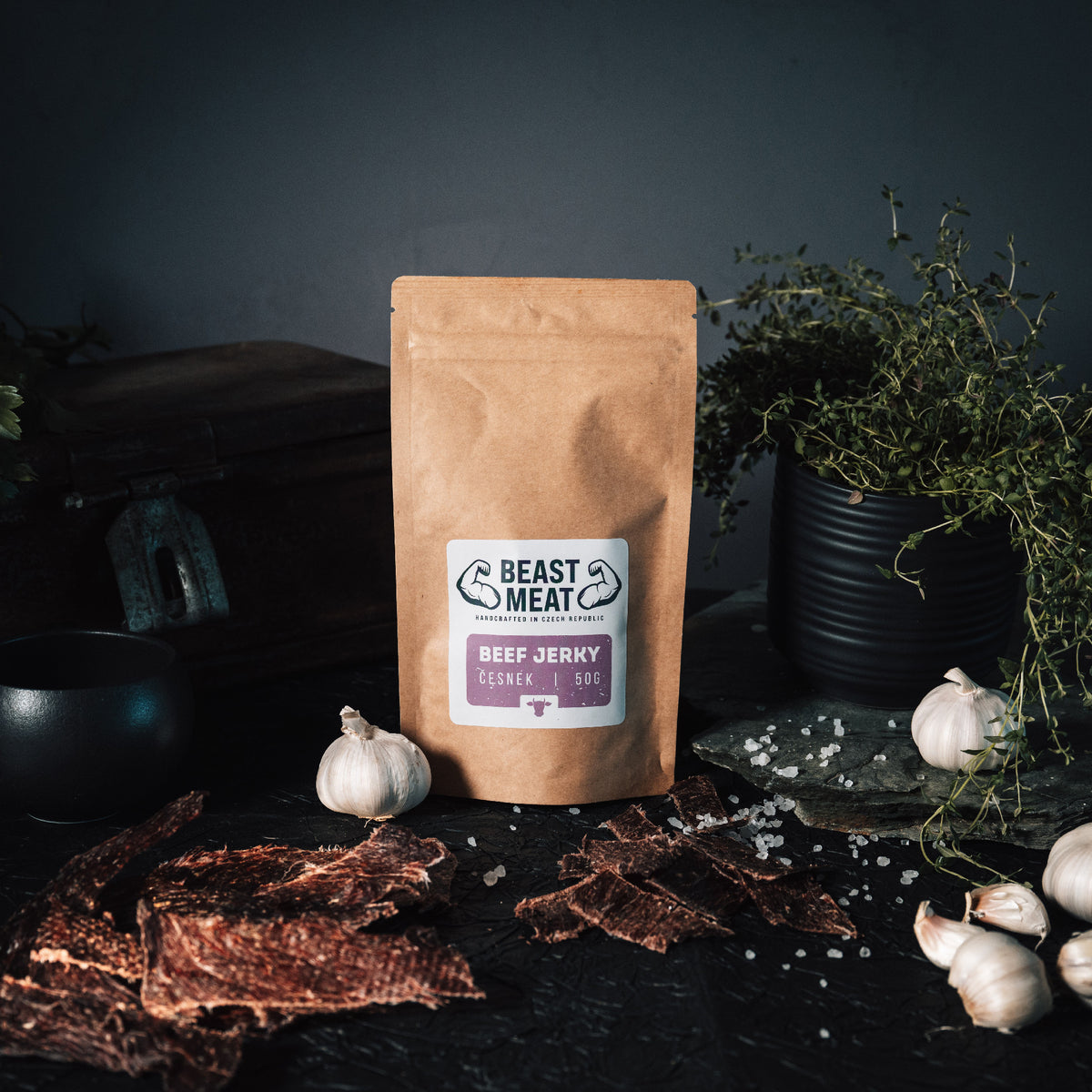 Hovězí jerky - Česnek